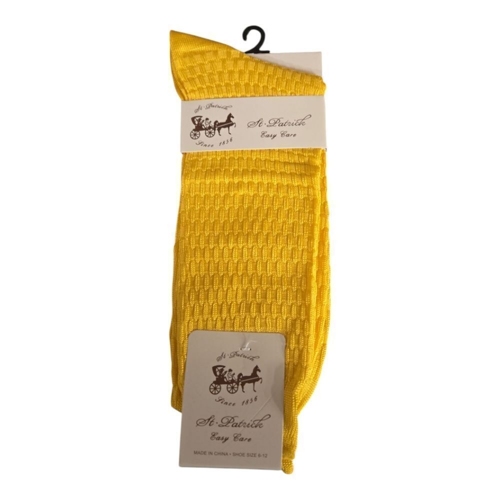 MEN'S ST. PATRICK GOLD SILKY DRESS SOCKS FASHION COLORS. S1003